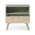 Stolik nocny Timber z szufladą w kolorze eukaliptus otwarty