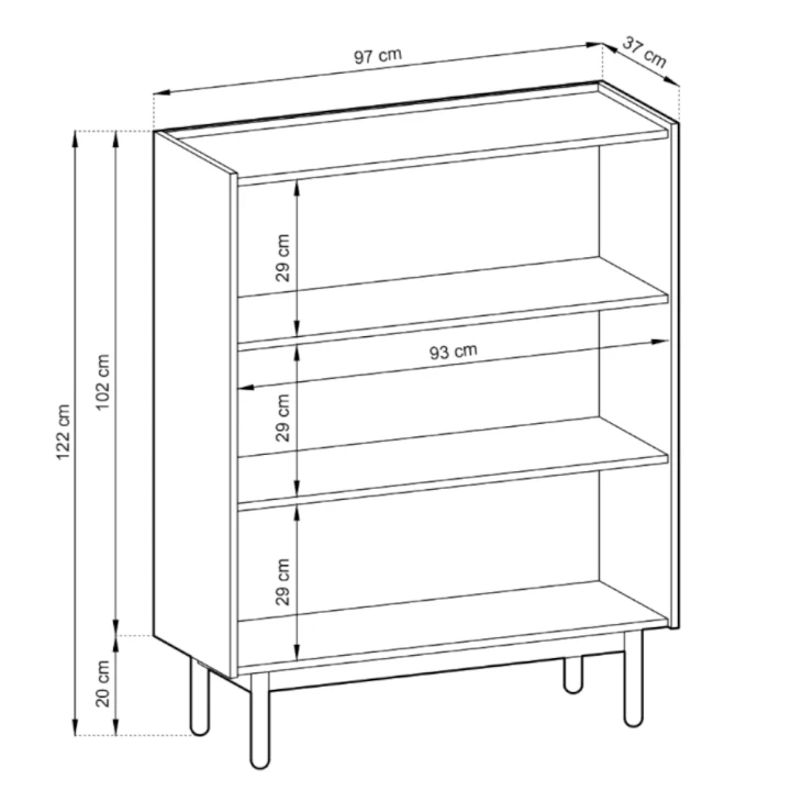 Komoda wysoka 97 cm Tavro dąb Riviera wymiary
