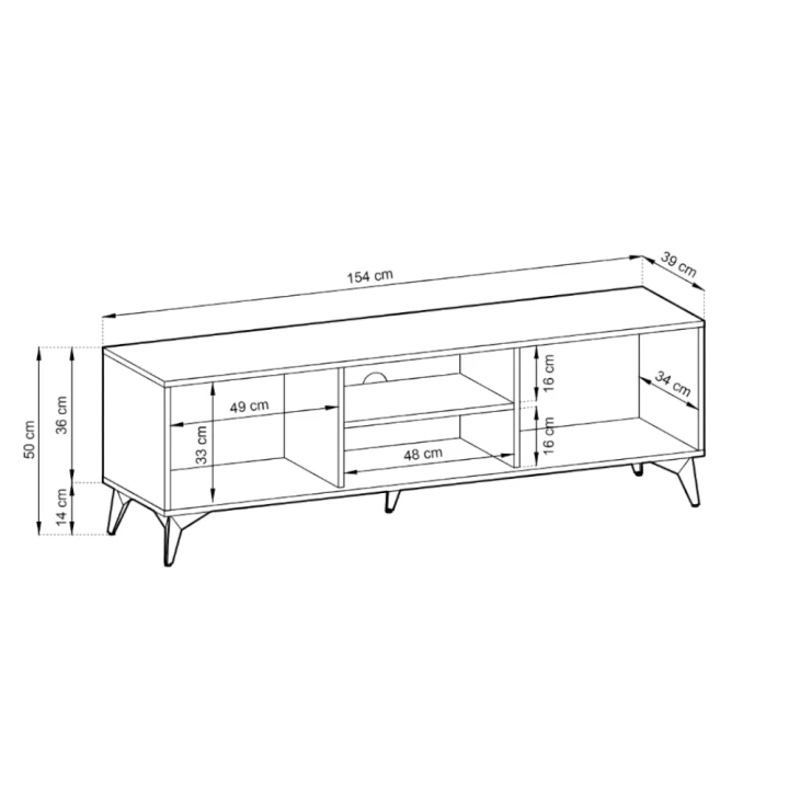 Szafka pod telewizor Valmo z drzwiczkami wymiary