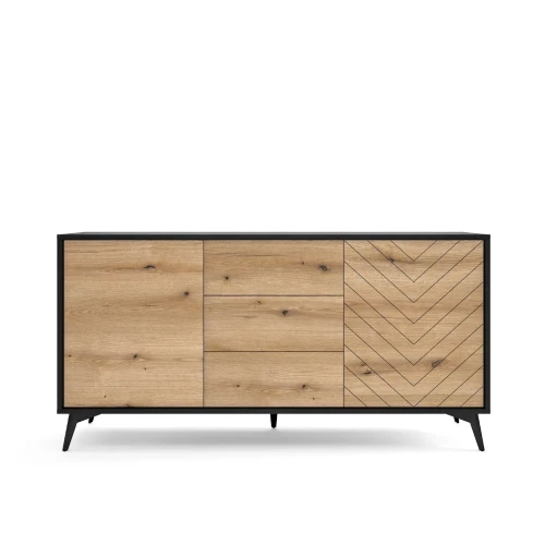 Komoda 154 cm Valmo z drzwiczkami i szufladami od frontu