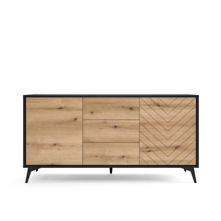 Komoda 154 cm Valmo z drzwiczkami i szufladami od frontu