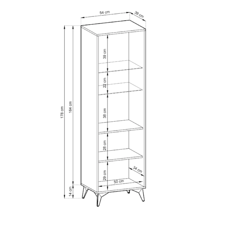 Witryna Valmo z drzwiczkami wymiary