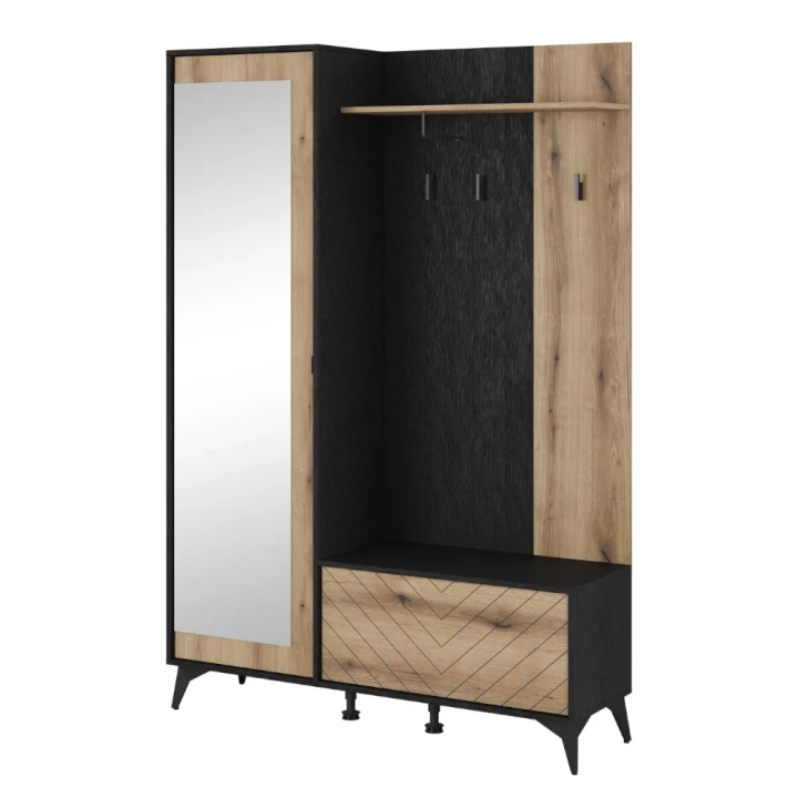 Garderoba z lustrem Valmo na białym tle