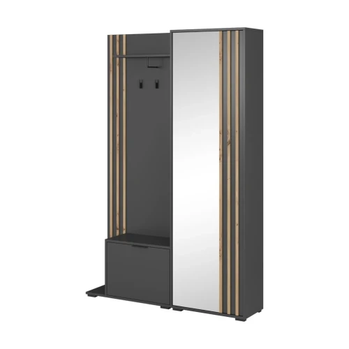 Garderoba Orren w kolorze grafitowym na białym tle