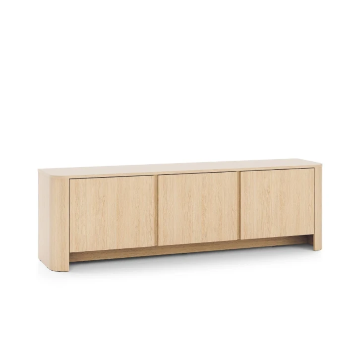 Szafka RTV Kairo z drzwiczkami Dąb Vicenza na białym tle