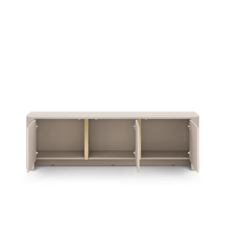 Szafka RTV Kairo z drzwiczkami kaszmirowa otwarta