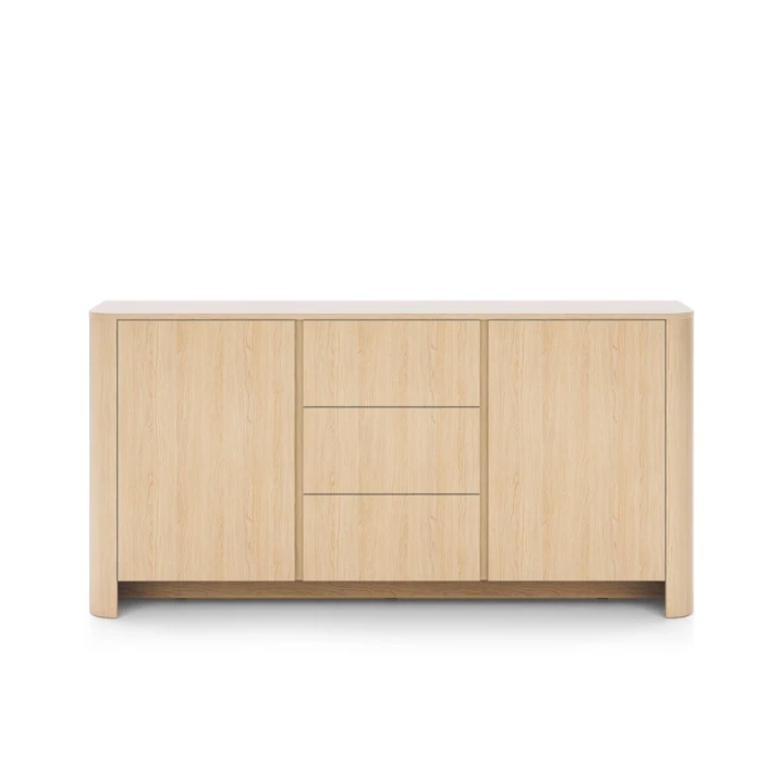 Komoda Kairo dwudrzwiowa z trzema szufladami Dąb Vicenza od frontu
