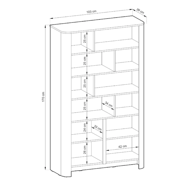 Regał Kairo z drzwiczkami wymiary