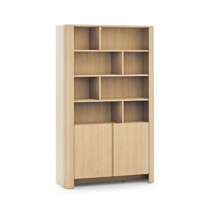 Regał Kairo z drzwiczkami Dąb Vicenza na białym tle