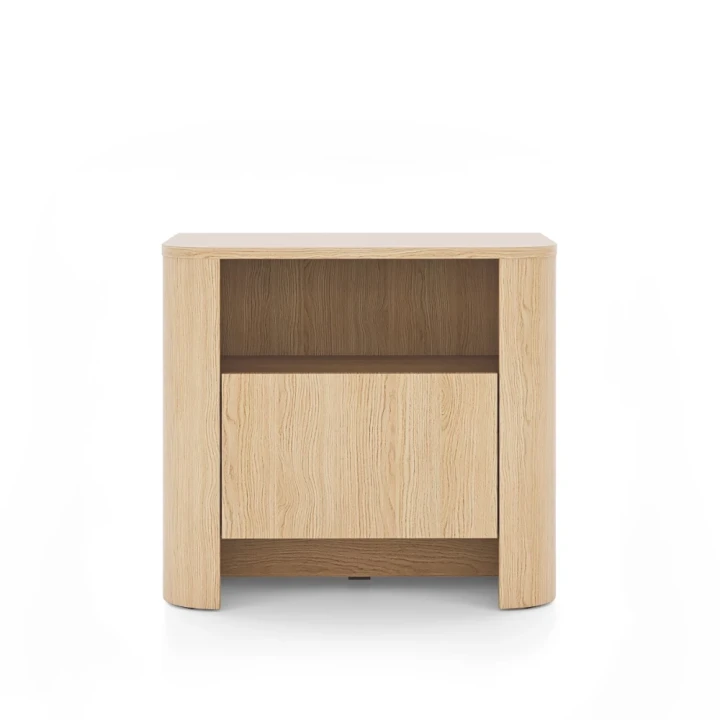 Stolik nocny Kairo z szufladą w kolorze Dąb Vicenza od frontu