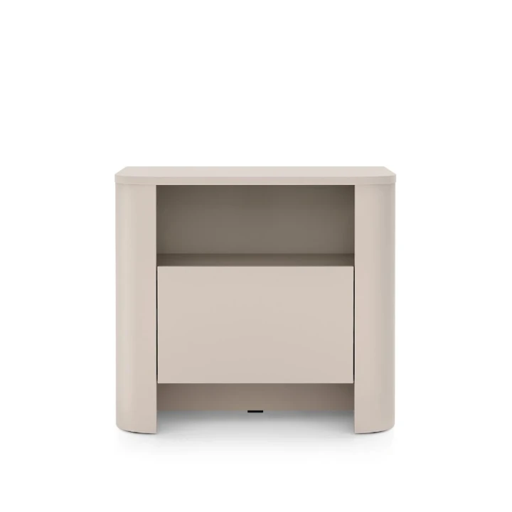 Stolik nocny Kairo z szufladą w kolorze kaszmirowym od frontu