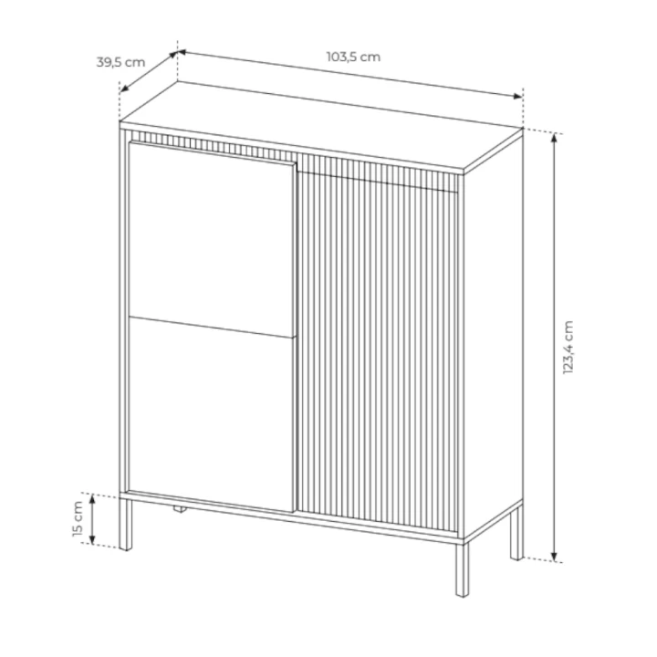 Komoda wysoka trzydrzwiowa Verta wymiary