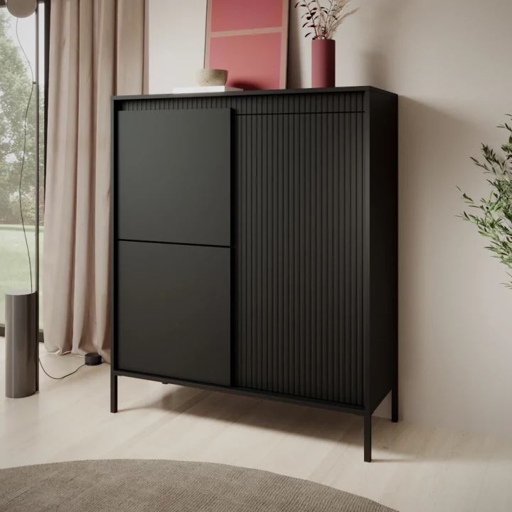 Komoda wysoka trzydrzwiowa Verta czarna