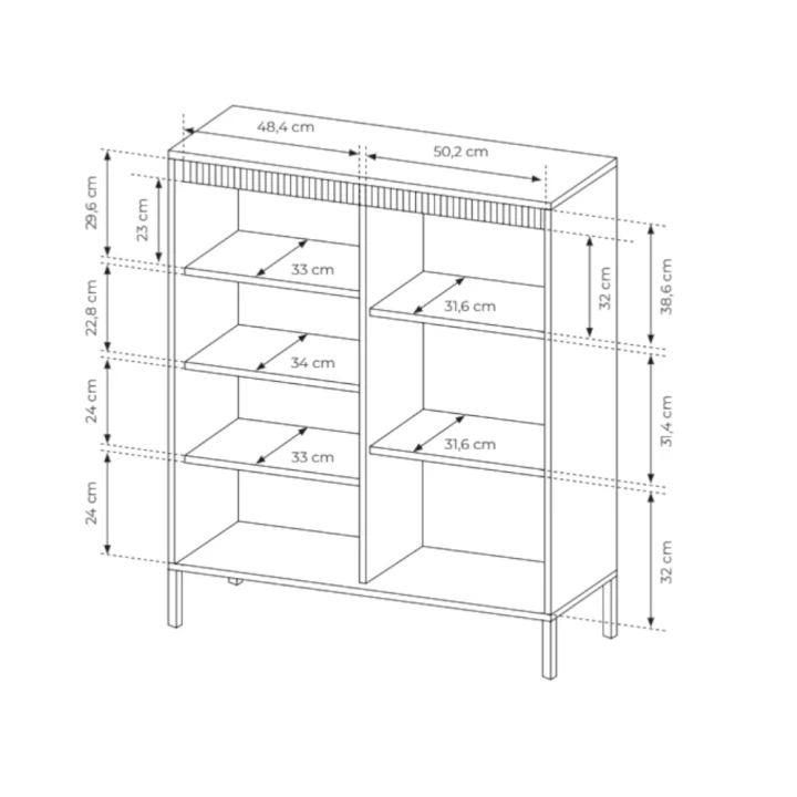 Komoda wysoka trzydrzwiowa Verta wymiary