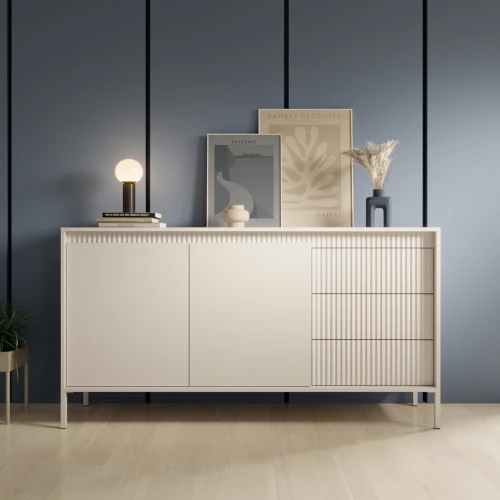 Komoda 153 cm z drzwiczkami i szufladami Verta beżowa