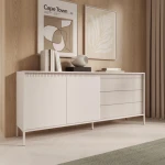 Komoda 187 cm z drzwiczkami i szufladami Verta beżowa