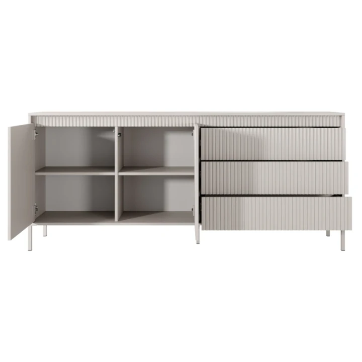 Komoda 187 cm z drzwiczkami i szufladami Verta beżowa