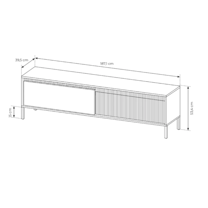 Szafka pod telewizor 187 cm Verta wymiary