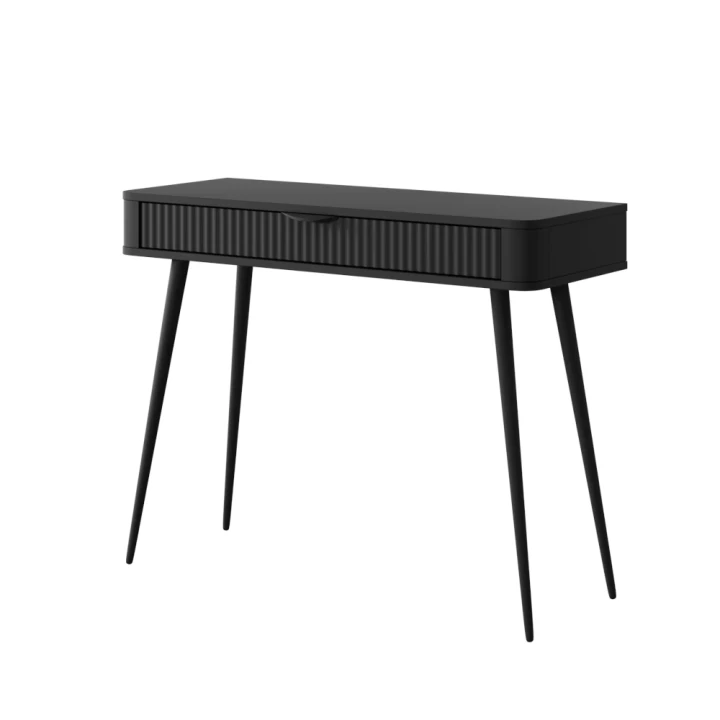 Toaletka Amelia z ryflowaną szufladą czarna