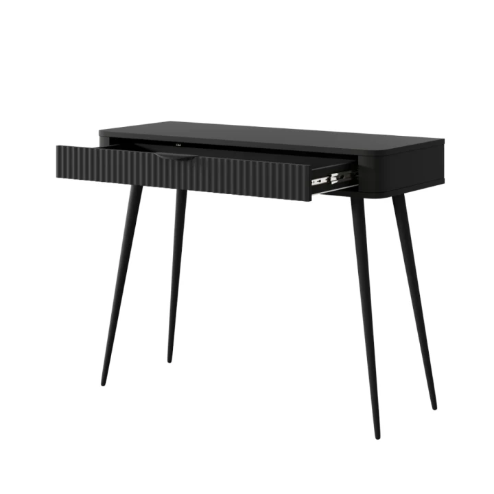 Toaletka Amelia z ryflowaną szufladą czarna