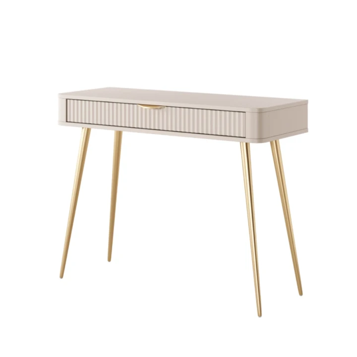 Toaletka Amelia z ryflowaną szufladą beżowa