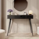 Toaletka Amelia z ryflowaną szufladą czarna