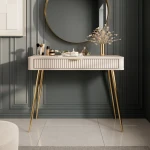 Toaletka Amelia z ryflowaną szufladą beżowa