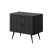 Stolik nocny do sypialni Amelia z ryflowanymi szufladami czarny
