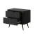 Stolik nocny do sypialni Amelia z ryflowanymi szufladami czarny