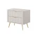 Stolik nocny do sypialni Amelia z ryflowanymi szufladami beżowy