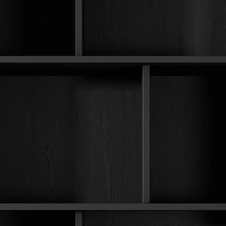 Regał Amelia z ryflowanymi szufladami czarny