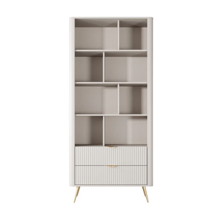 Regał Amelia z ryflowanymi szufladami beżowy