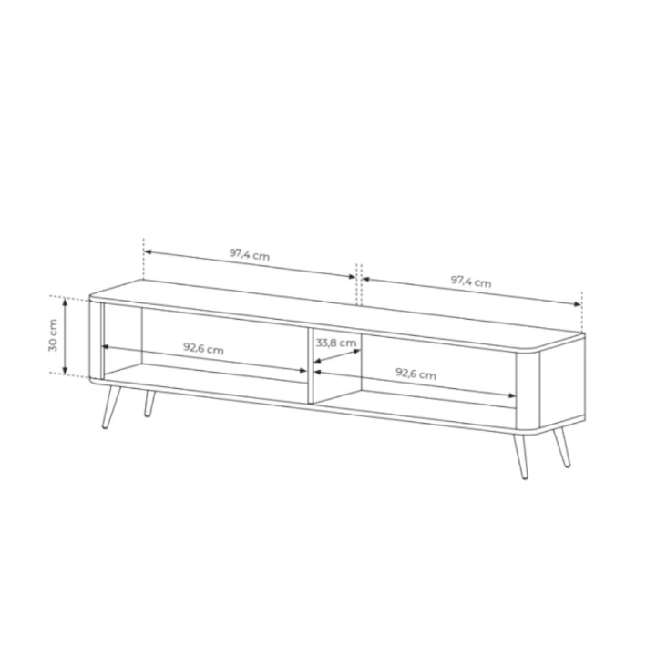 Szafka RTV 200 cm Amelia ryflowana wymiary