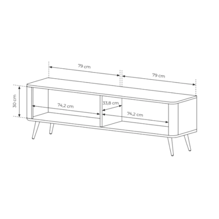 Szafka RTV 163 cm Amelia ryflowana wymiary