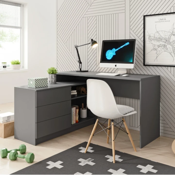 Biurko z szufladami i szafką Teo