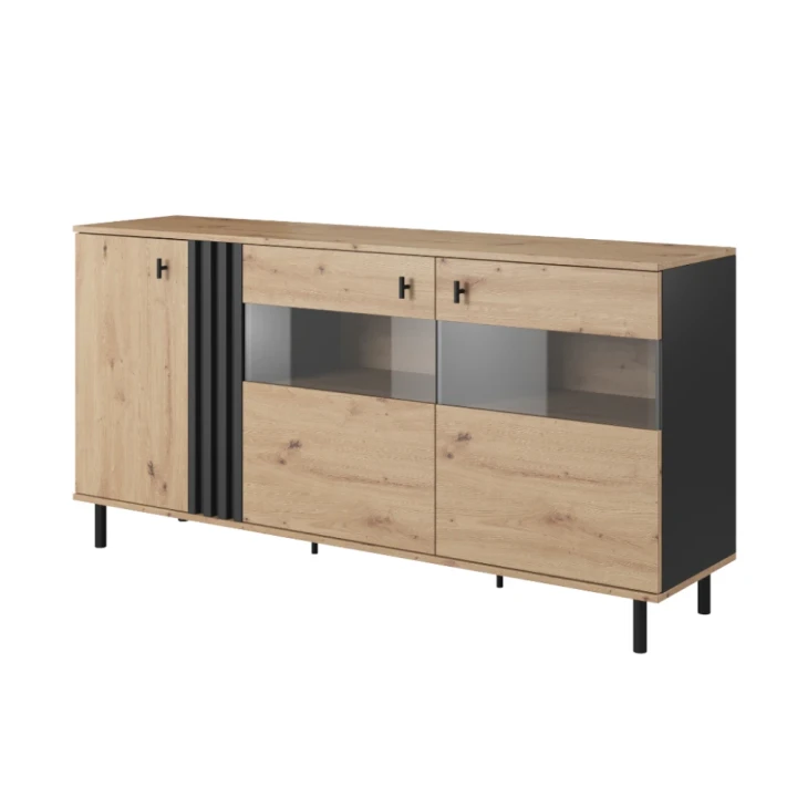 Komoda trzydrzwiowa przeszklona do salonu Axel