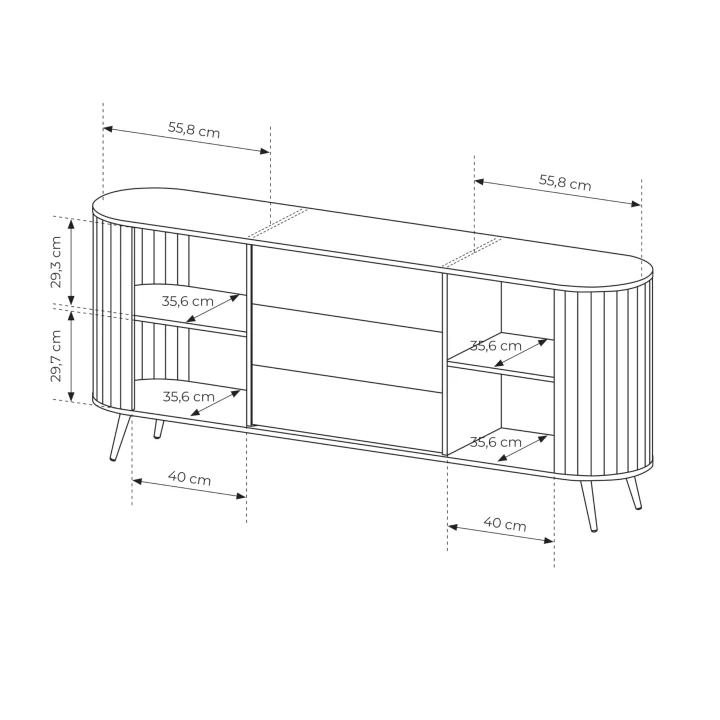 Komoda z drzwiczkami i szufladami Ardea wymiary