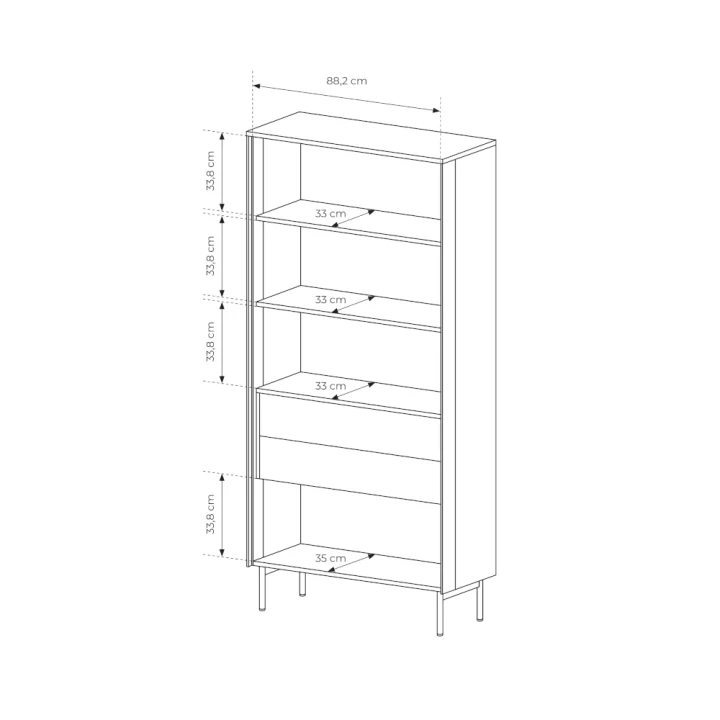 Witryna wysoka z szufladami i oświetleniem LED Nokta wymiary
