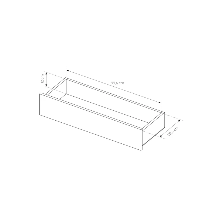 Witryna wysoka z szufladami i oświetleniem LED Nokta wymiary