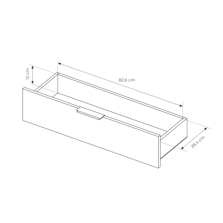 Komoda z witryną i szufladami z oświetleniem LED Nokta wymiary
