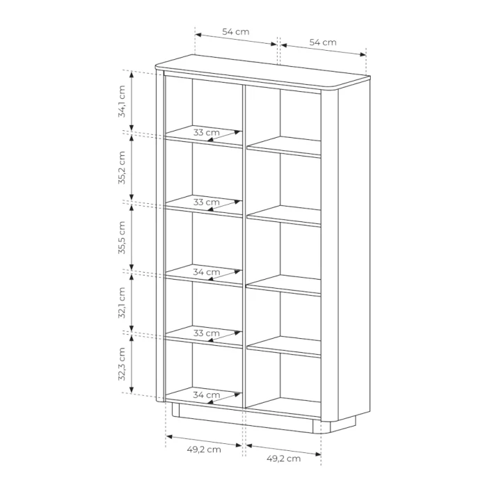 Regał z drzwiczkami Cala wymiary