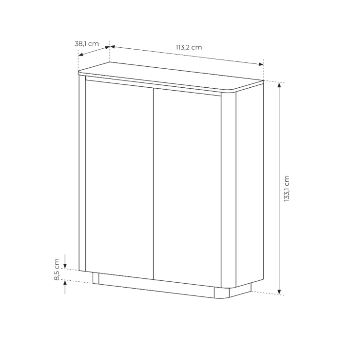 Komoda wysoka dwudrzwiowa Cala wymiary