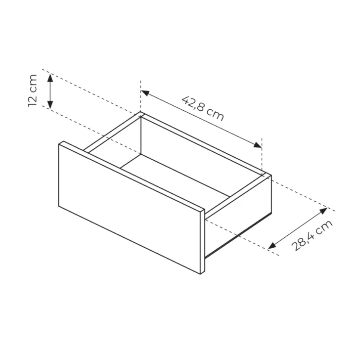 Komoda z drzwiczkami i szufladami Cala wymiary