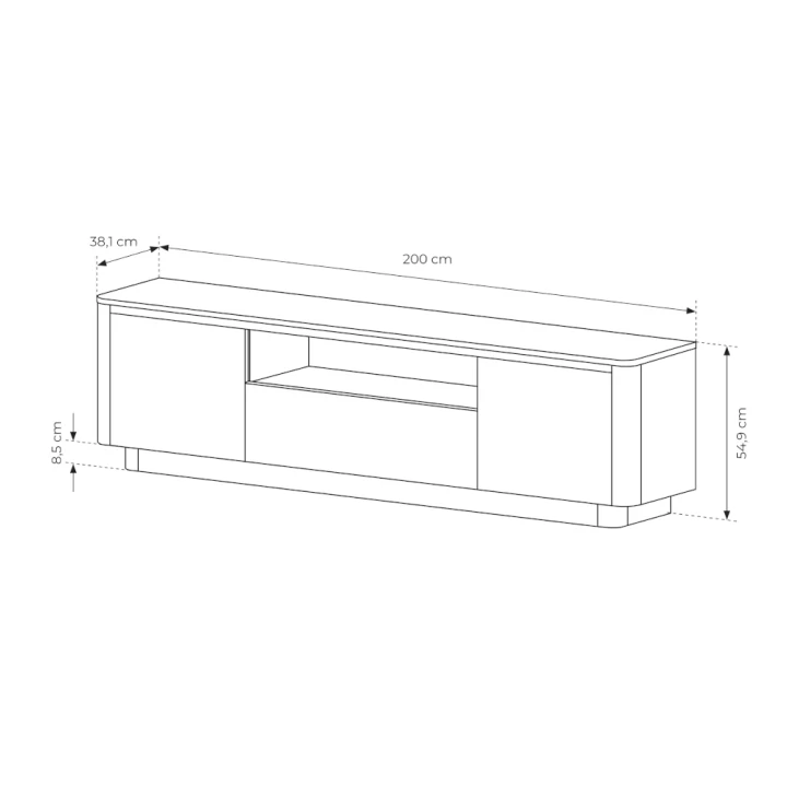 Szafka pod telewizor z drzwiczkami Cala wymiary