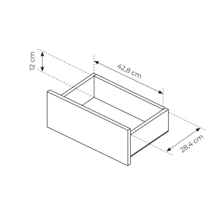 Stolik nocny z szufladą Cala wymiary