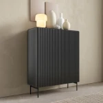 Komoda wysoka ryflowana Rillo czarna