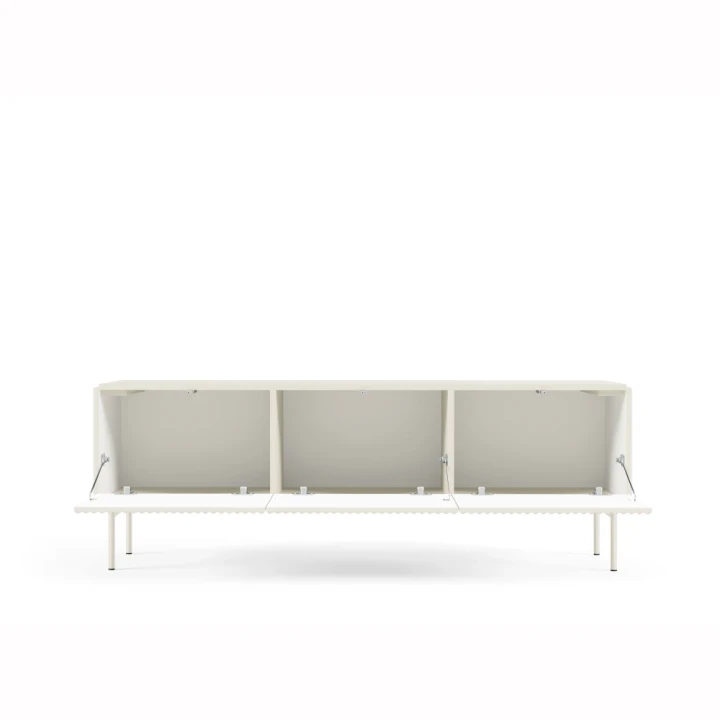 Szafka RTV 147 cm trzydrzwiowa ryflowana Rillo kaszmir