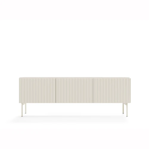 Szafka RTV 147 cm trzydrzwiowa ryflowana Rillo kaszmir