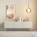 Szafka RTV 147 cm trzydrzwiowa ryflowana Rillo kaszmir