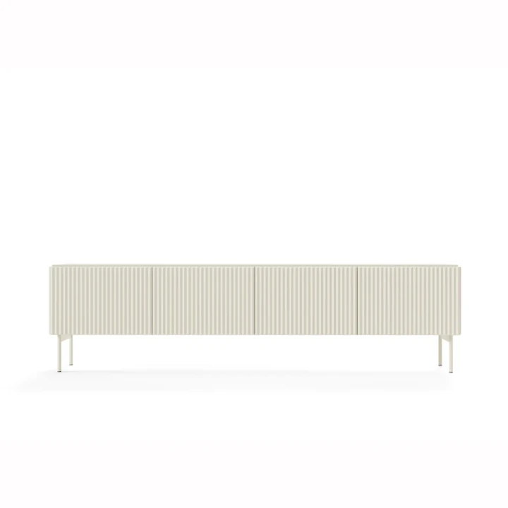 Szafka RTV 195 cm czterodrzwiowa ryflowana Rillo kaszmir